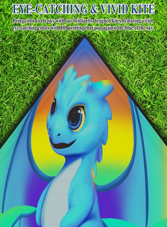 Crogift Kites for Kids Ages 4-8 & 8-12，Large Delta Kite for Adults,Easy to Fly, Kids Kites for Boys and Girls, Perfect for Beginners, Gifts for Holiday Easter Festival (Dragon) - Image 2