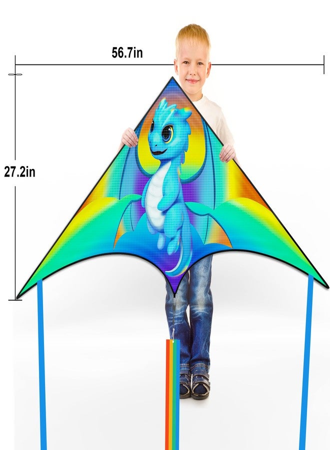 Crogift Kites for Kids Ages 4-8 & 8-12，Large Delta Kite for Adults,Easy to Fly, Kids Kites for Boys and Girls, Perfect for Beginners, Gifts for Holiday Easter Festival (Dragon) - Image 3
