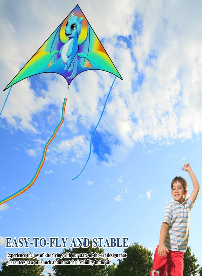 Crogift Kites for Kids Ages 4-8 & 8-12，Large Delta Kite for Adults,Easy to Fly, Kids Kites for Boys and Girls, Perfect for Beginners, Gifts for Holiday Easter Festival (Dragon) - Image 5