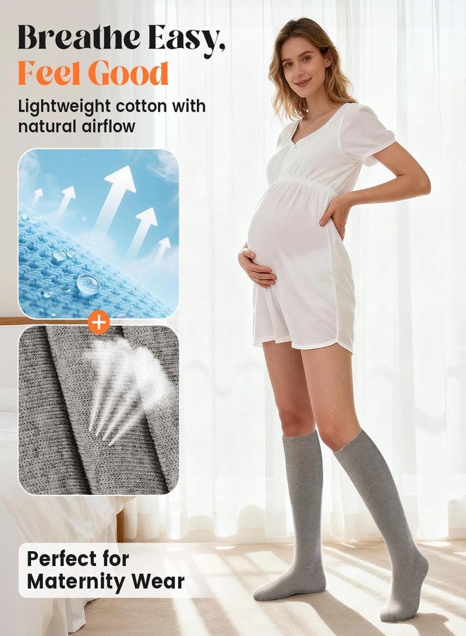 LEVSOX Cotton Compression Socks for Women Men 20-30 mmHg Knee High Cute Support Sock for Pregnancy Flying Nurses - Image 4