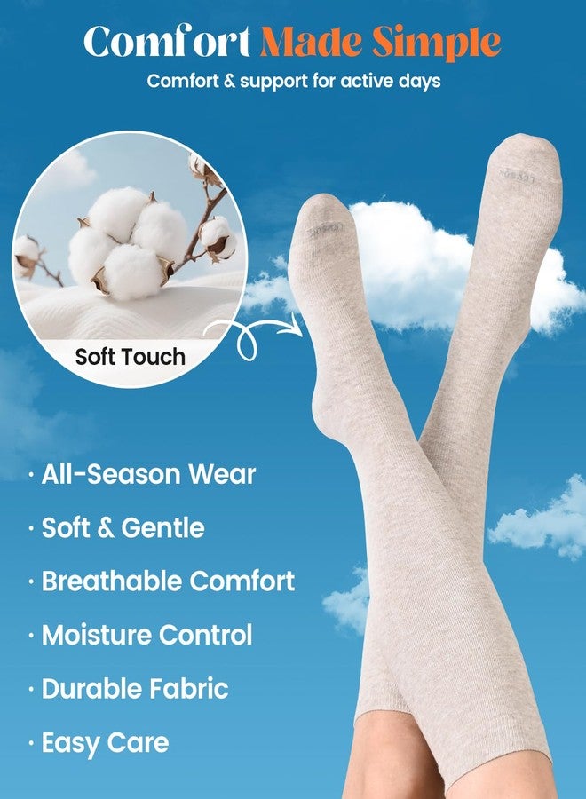LEVSOX Cotton Compression Socks for Women Men 20-30 mmHg Knee High Cute Support Sock for Pregnancy Flying Nurses - Image 2