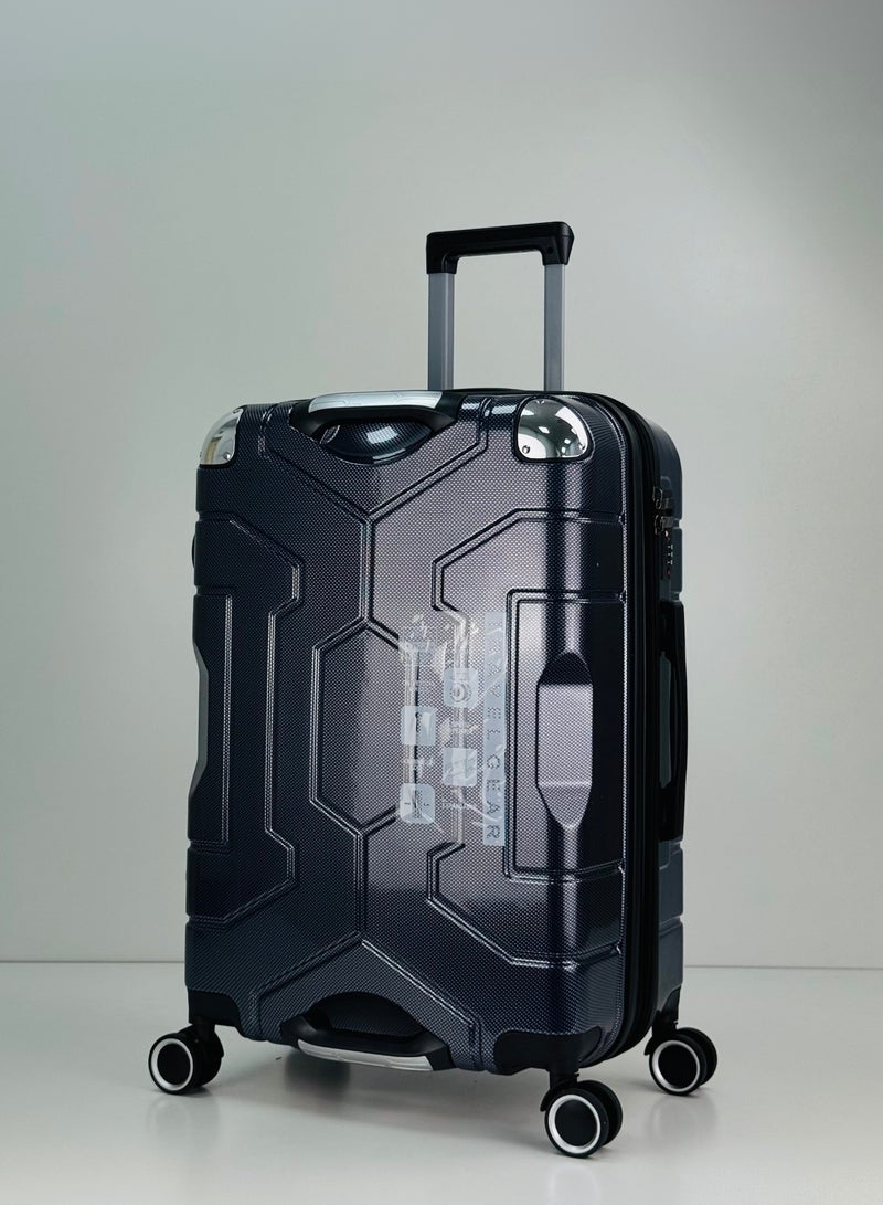 SAW & SEE Premium PC Unbreakable Hard Shell Luggage Set with Strong Double Handle – 3-Piece Suitcase Set, Lightweight with Expandable upto 20 Percent Extra storage Trolley Bags with 4 double Spinner Wheels, TSA Approved Lock and Durable Travel Suitcases – 20" / 24" / 28" – Dark Blue - Image 3