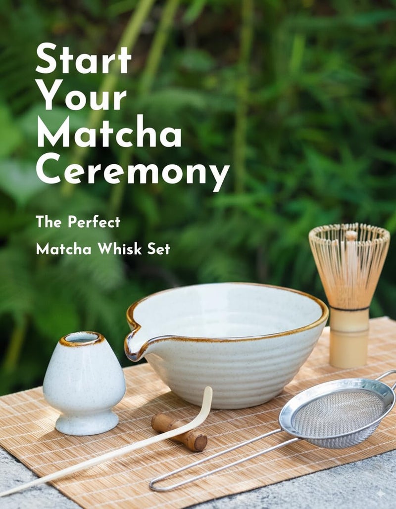 Zzlright Matcha Whisk Set,Matcha Set,Matcha Kit,Matcha Bowl with Spout,Scoop,Sifter,Bamboo Whisk,Chasen Holder,Unique Gifts for Women Mom her Grifend,Gifts for Christmas, Birthday - Image 2