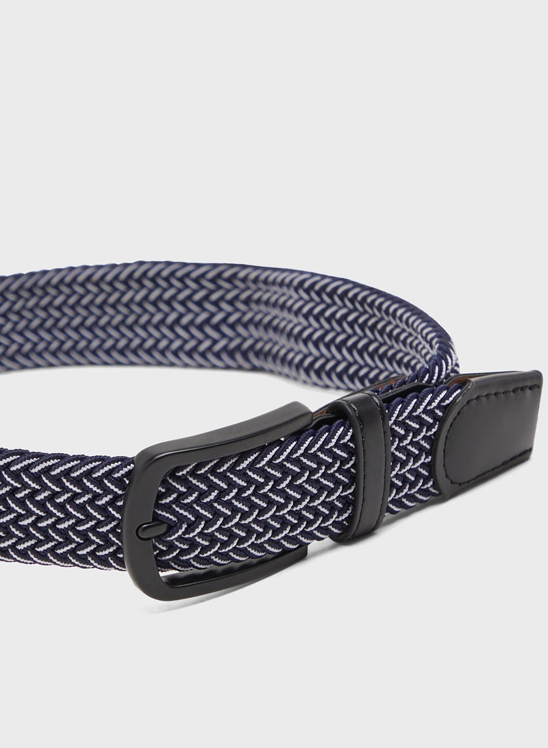 سفنتي فايف حزام كاجوال مقاس حر منسوج بقصة نحيفة - Image 2