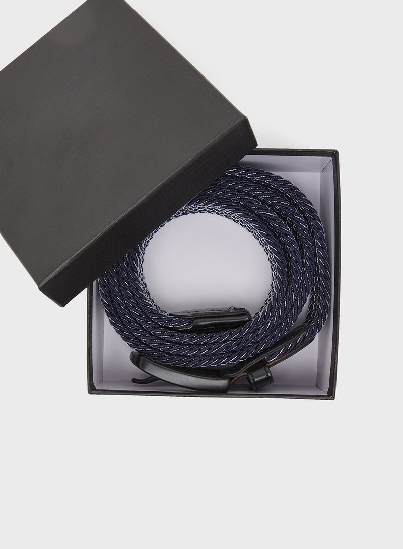 سفنتي فايف حزام كاجوال مقاس حر منسوج بقصة نحيفة - Image 3