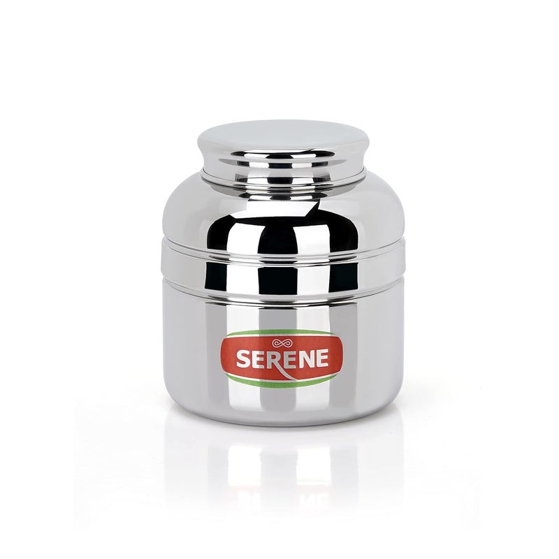 Serene Stainless Steel 1PC Multipurpose Storage Kitchen CanisterUnique Traditional Shape Jar Barni Airtight Dabba Storage ContainersKitchen Organisations Jars 450 JAR 1 SE1 - Image 1