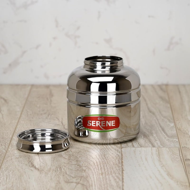 Serene Stainless Steel 1PC Multipurpose Storage Kitchen CanisterUnique Traditional Shape Jar Barni Airtight Dabba Storage ContainersKitchen Organisations Jars 450 JAR 1 SE1 - Image 4
