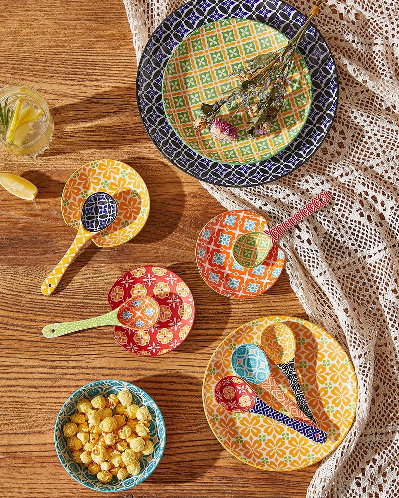 Metahom Ceramic Small Serving Spoons, Colorful Soup Spoon Set for Cereal, Yogurt, Dips, Ice Cream, Ramen, Dishwasher & Microwave Safe, Cute Decorative Spoon Set of 6 - Image 4