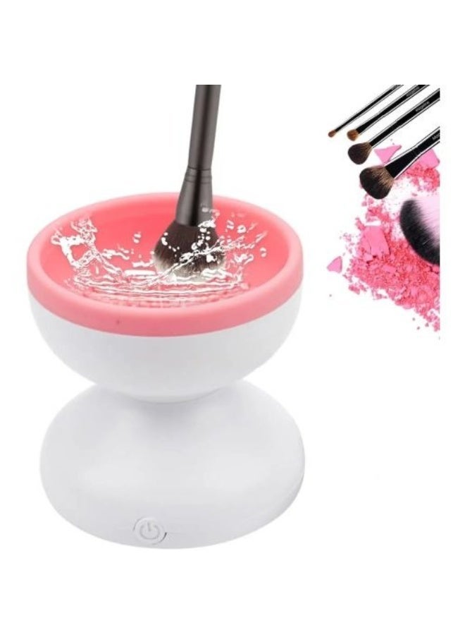 منظف فرش مكياج كهربائي أوتوماتيكي، منظف فرش التجميل يدور تلقائيًا لجميع أنواع فرش المكياج، أداة دوارة تعمل بمنفذ USB لتنظيف فرش وأدوات التجميل - Image 2