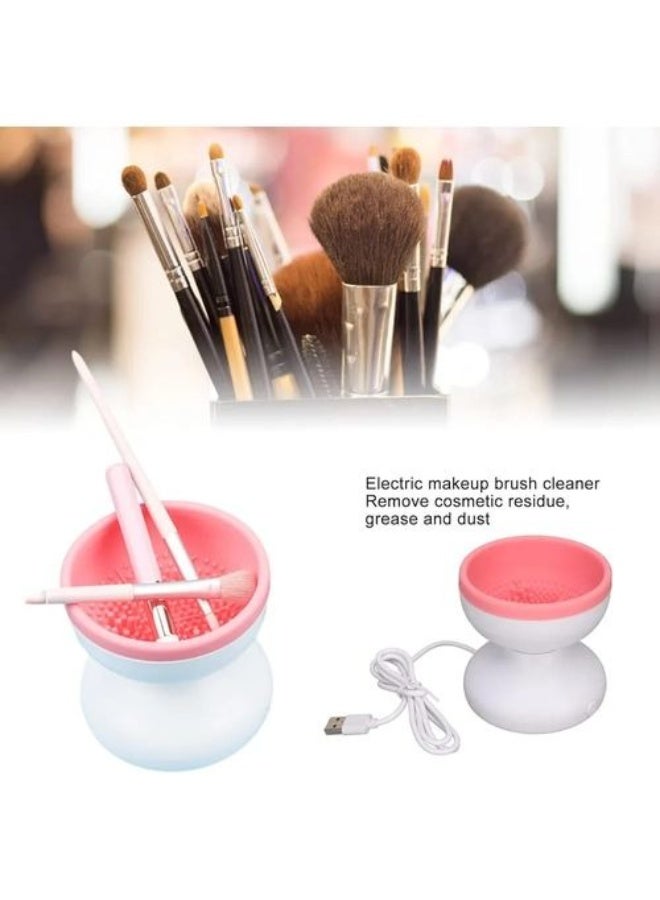 منظف فرش مكياج كهربائي أوتوماتيكي، منظف فرش التجميل يدور تلقائيًا لجميع أنواع فرش المكياج، أداة دوارة تعمل بمنفذ USB لتنظيف فرش وأدوات التجميل - Image 4