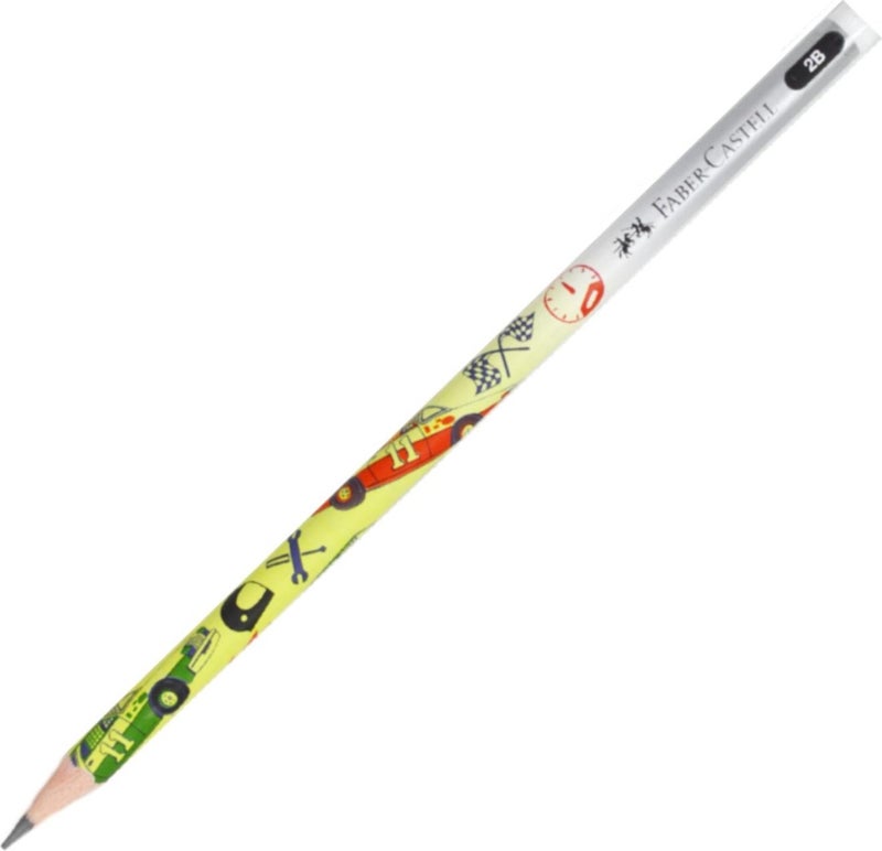 Car Patterned Pencil 2b 12 Pieces 16879