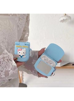 Japanese And Korean Cute KT Cat Suitable For Airpods 3 Protective Case Niche Pro2 Bluetooth 1/2 Generation Earphone Case Girl's Heart-Color:Blue Mobile Phone KT Cat + Ring-Applicable Models:Airpods 4th Generation