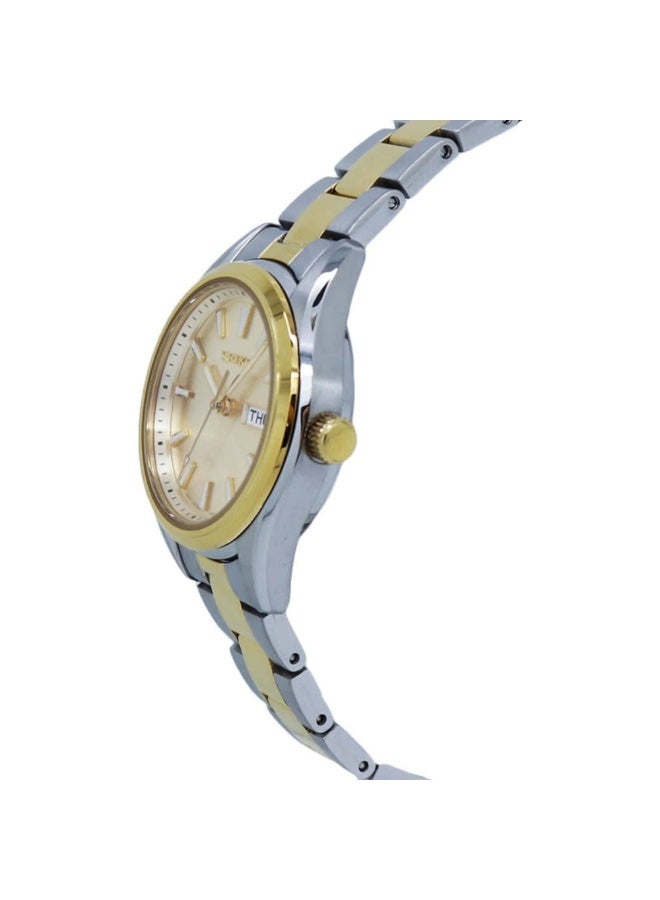 Seiko ساعة يد رسمية SUR354P1، قرص ذهبي 29.8 مم، سوار من الفولاذ المقاوم للصدأ بلونين، مقاومة للماء حتى 100 متر - Image 2