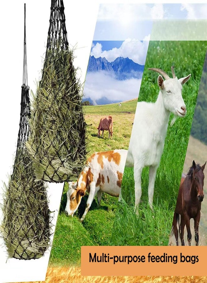 Palhyte 2 Pcs Ultra Slow Feed 1.5"x1.5" Holes 40” Hay Net, Durable Slow Feeder Hay Nets for Horses Goat Feed(Black - Image 5