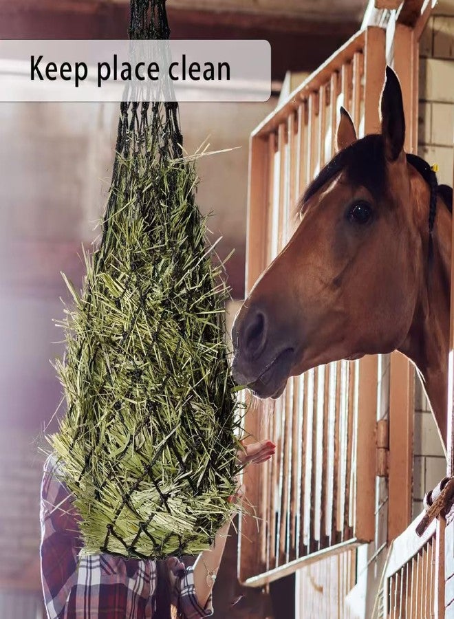 Palhyte 2 Pcs Ultra Slow Feed 1.5"x1.5" Holes 40” Hay Net, Durable Slow Feeder Hay Nets for Horses Goat Feed(Black - Image 4