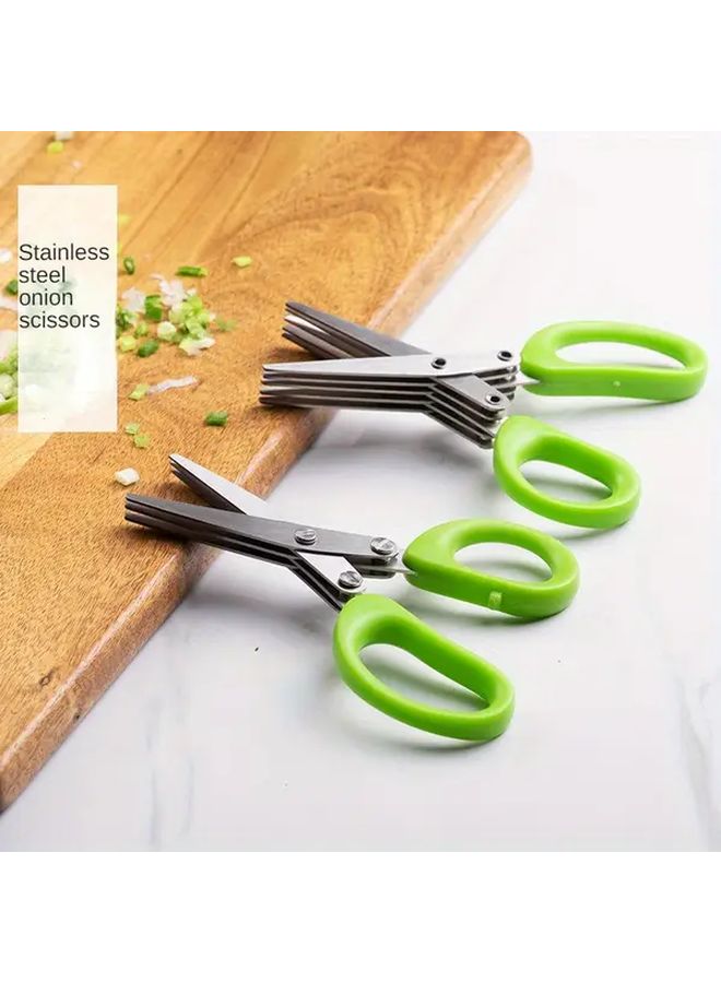 Premium Stainless Steel Kitchen Scissors 5 Layer Ergonomic Handle for Chopping Onions Vegetables Herbs - Image 2