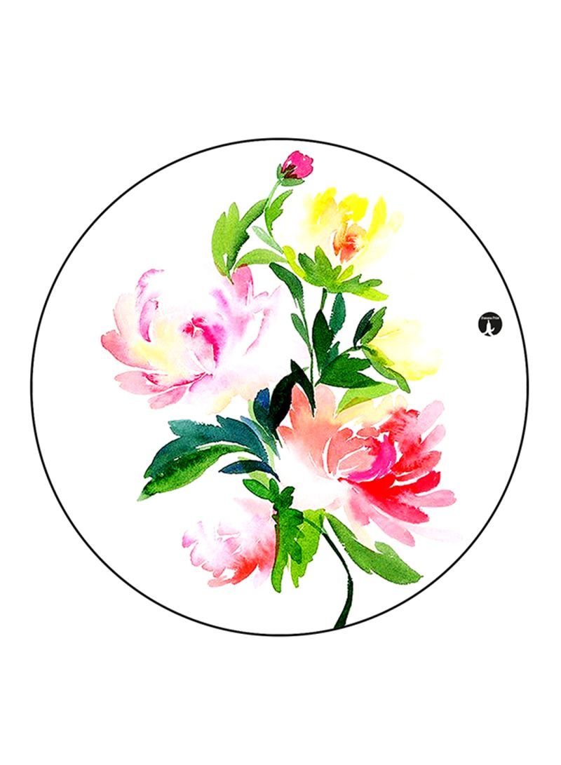 RKN Flowers Printed Round Pin Badge Multicolour - Image 2