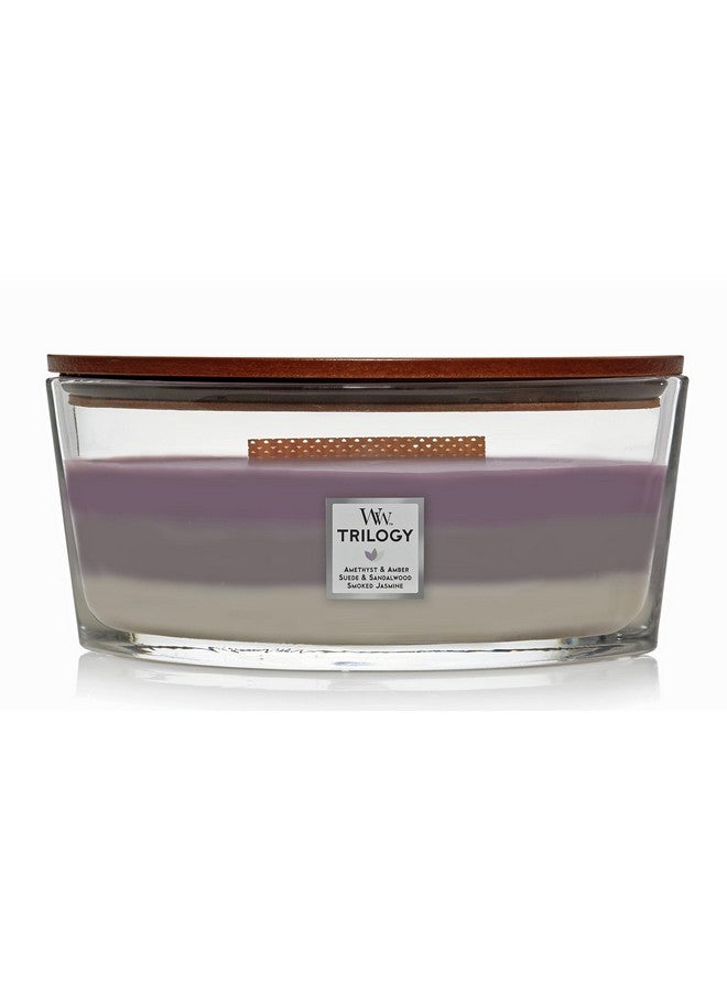 Woodwick Ellipse Scented Candle, Amethyst Sky Trilogy, 16oz, Up to 50 Hours Burn Time, Crackles as it Burns, Perfect for Gifting