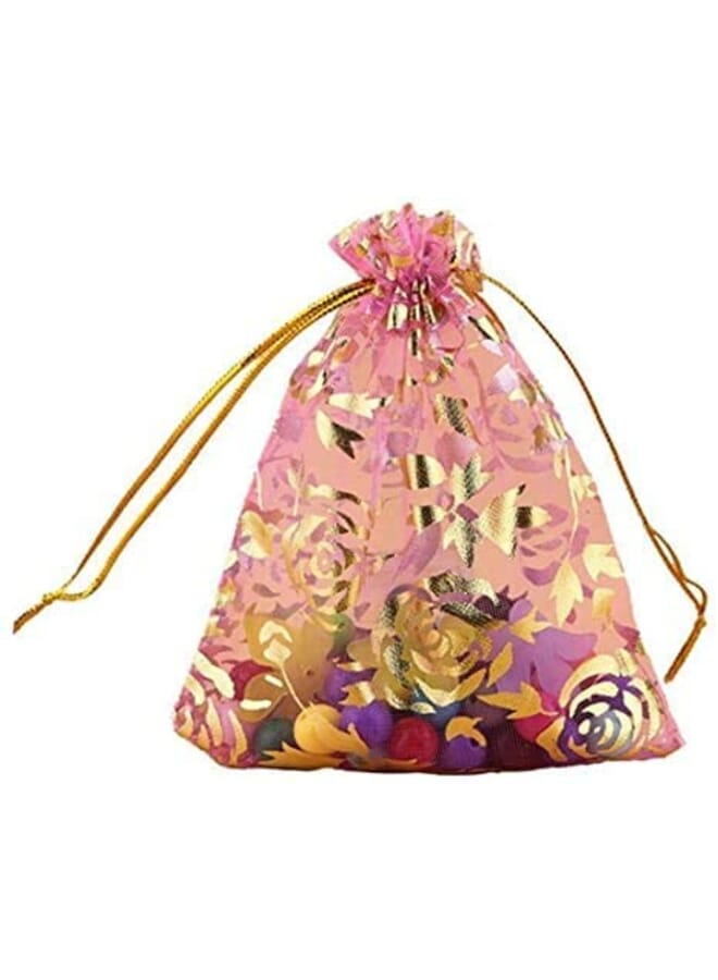 Party Time 100 Pieces Jewelry Organza Bag Drawable Wedding Party Candy Gift Pouches Decoration Packing Supplies 65 X 9 Inches - Image 1