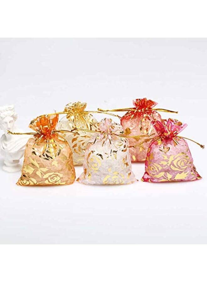 Party Time 100 Pieces Jewelry Organza Bag Drawable Wedding Party Candy Gift Pouches Decoration Packing Supplies 65 X 9 Inches - Image 2