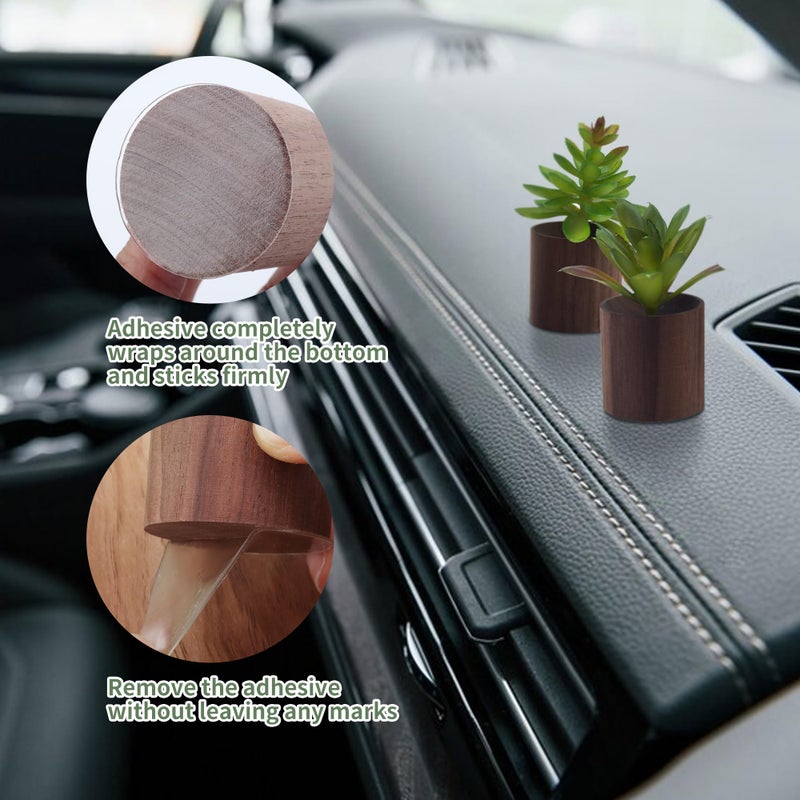 GAGILAND 2 Pack Car Air Freshener Mirror Hanging Accessories Mini Macrame Crochet Plant with Wooden Essential Oil Diffusers Cute Boho Plant for Rear View Mirror Home Office Decor - Image 4