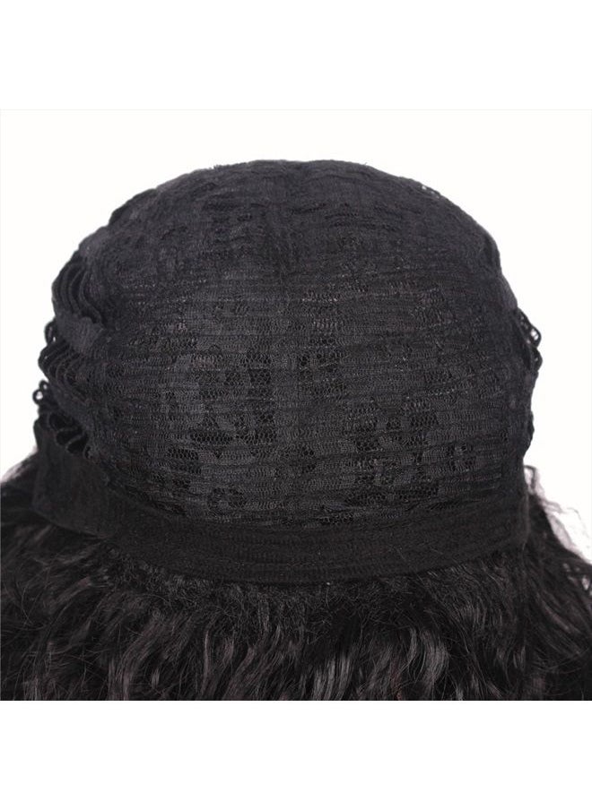 FantaLook - Mens 80S Long Curly Black Rocker Costume Wig - Image 1