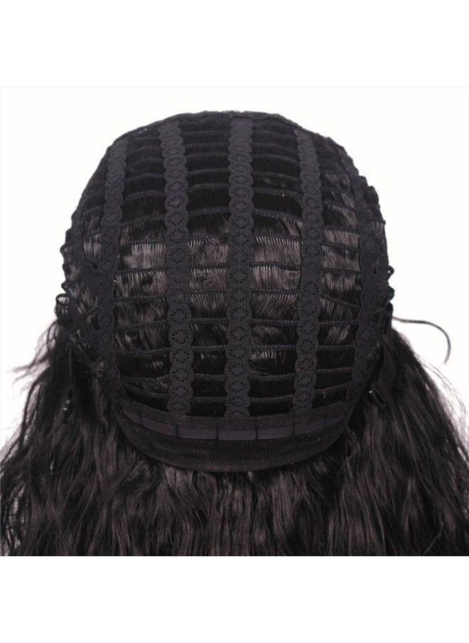 FantaLook - Mens 80S Long Curly Black Rocker Costume Wig - Image 1