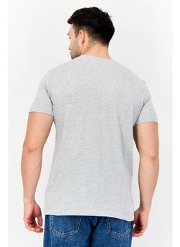 GANT Men Crew Neck Short Sleeve Embroidered T-shirt, Light Grey  - Image 2