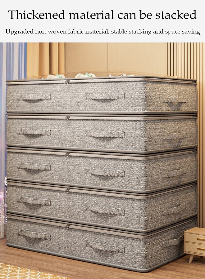 2 Pcs Under Bed Storage Bag Organzier，Collapsible Closet Containers Organizers，Visual Foldable Storage Containers，With Zipper and Handle，Dustproof And Moisture-Proof,for Clothes Comforters Bedding,80*40*18cm