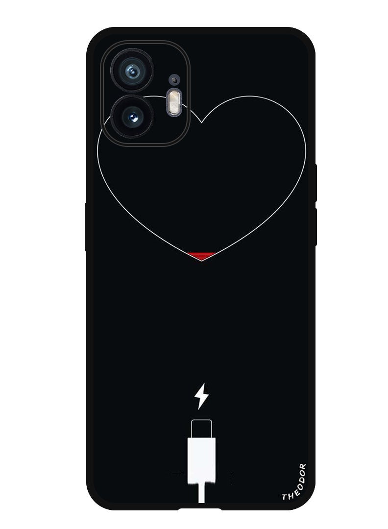 Theodor Protective Case Anti Scratch Shock Proof Bumper Cover For Nothing Phone (2) Heart Battery Low - Image 1