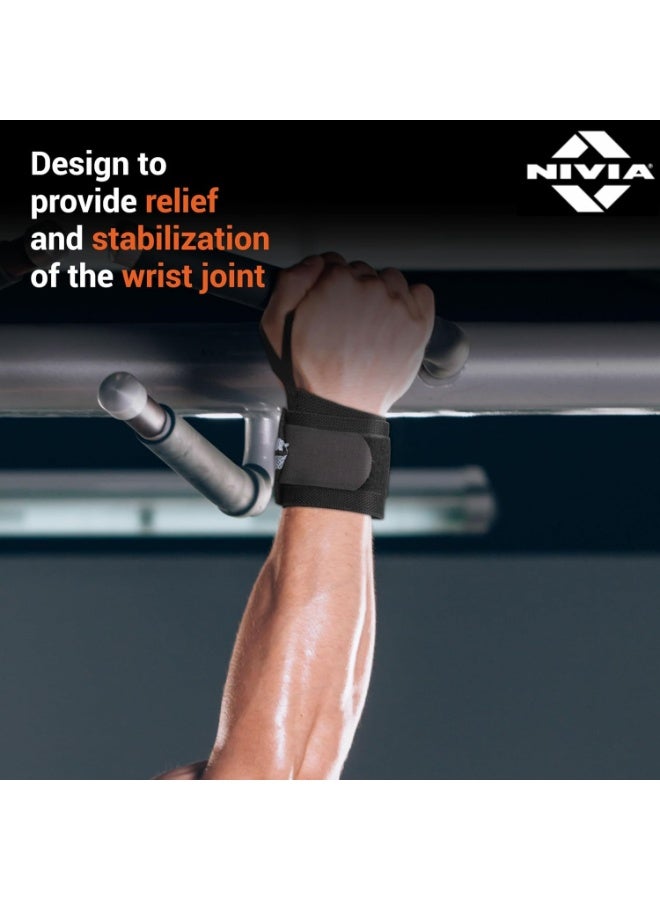 Nivia Weight Lifting Wrist Support with Thumb Loop Strap For Gym & Fitness/Made of Velcro and Elastic Band For Men & Women - Image 3