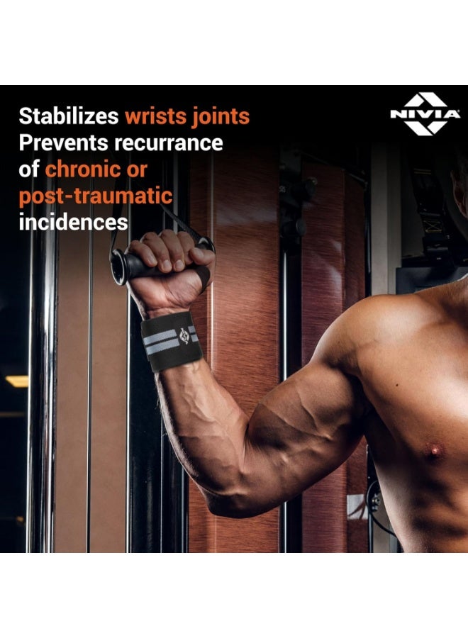 Nivia Weight Lifting Wrist Support with Thumb Loop Strap For Gym & Fitness/Made of Velcro and Elastic Band For Men & Women - Image 5