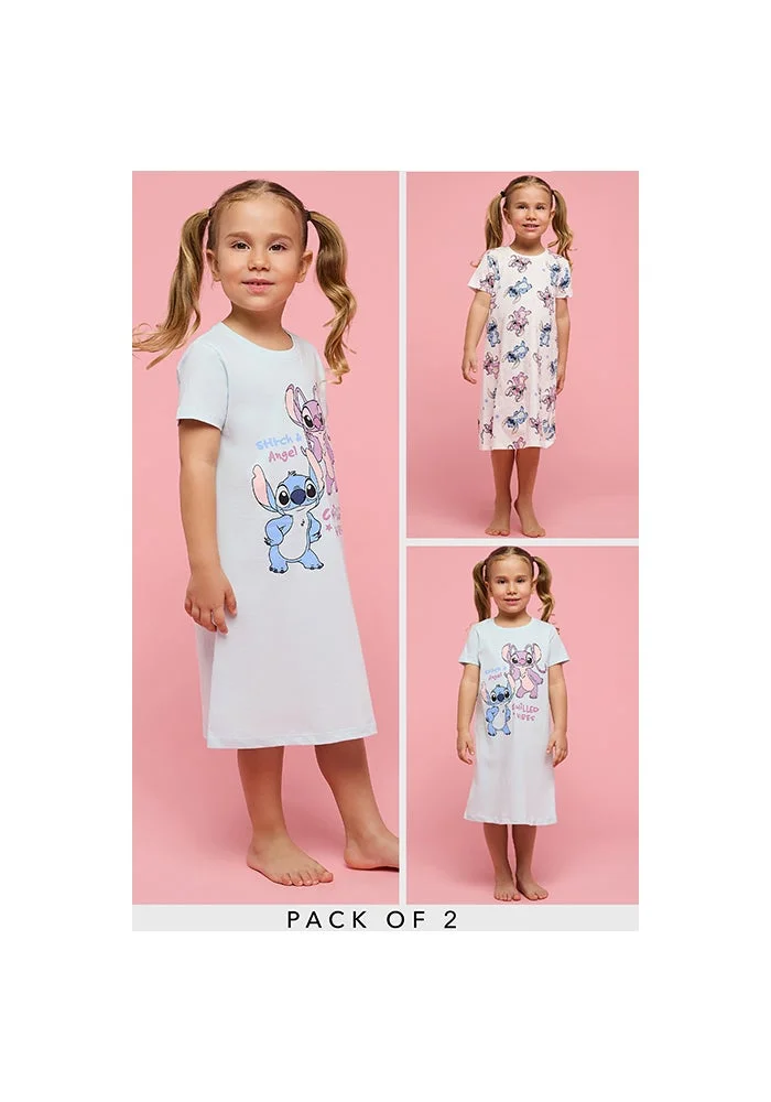 R&b 2 Pack Stitch Print Nightdresses