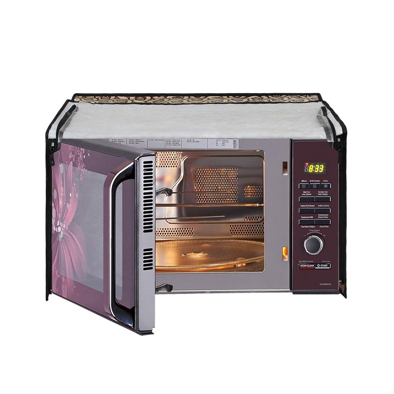 Star Weaves Star Weaves Microwave Oven Cover for LG 21 Litre Convection Microwave Oven MC2146BL Black KUM58  - Image 3