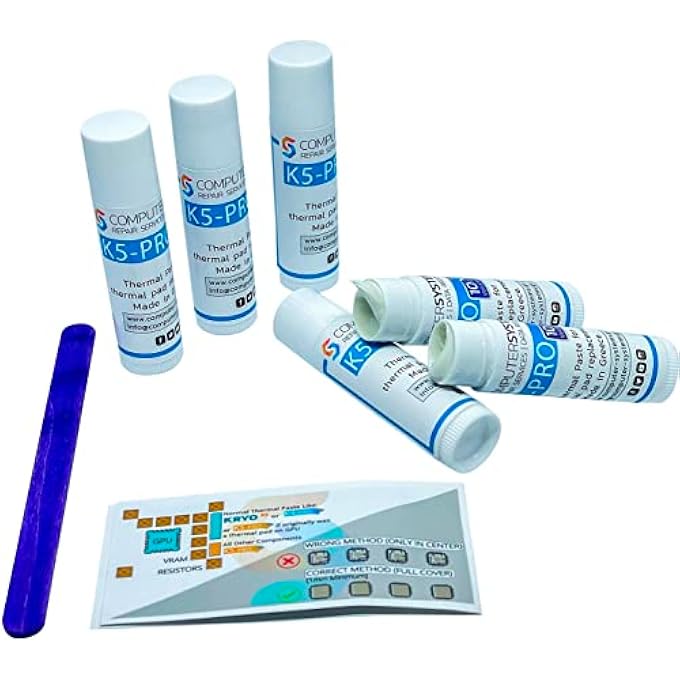 K5 PRO 6X10G 60G VISCOUS THERMAL PASTE FOR THERMAL PAD REPLACEMENT LIQUID THERMAL PAD PUTTY COMPATIBLE WITH APPLE IMAC, ASUS ROG, ACER NITRO, MSI LAPTOPS, RTX 3080, 3090, PS4, NINTENDO SWITCH, XBOX - Image 1