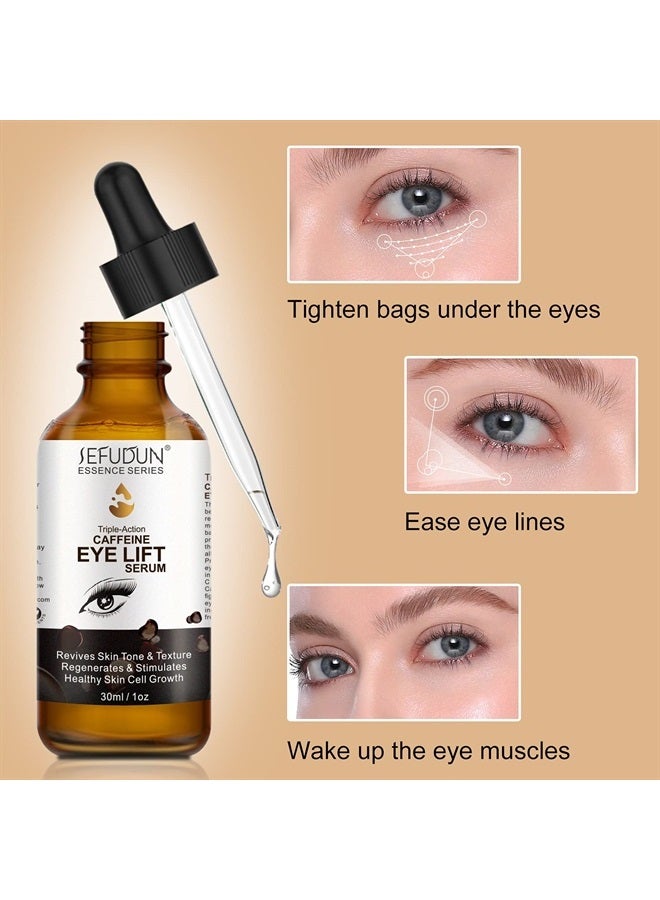 SOLOTREE Caffeine Eye Serum with Vitamin C, Hyaluronic Acid, Collagen, 30ml - Image 3