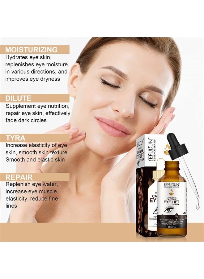 SOLOTREE Caffeine Eye Serum with Vitamin C, Hyaluronic Acid, Collagen, 30ml - Image 2