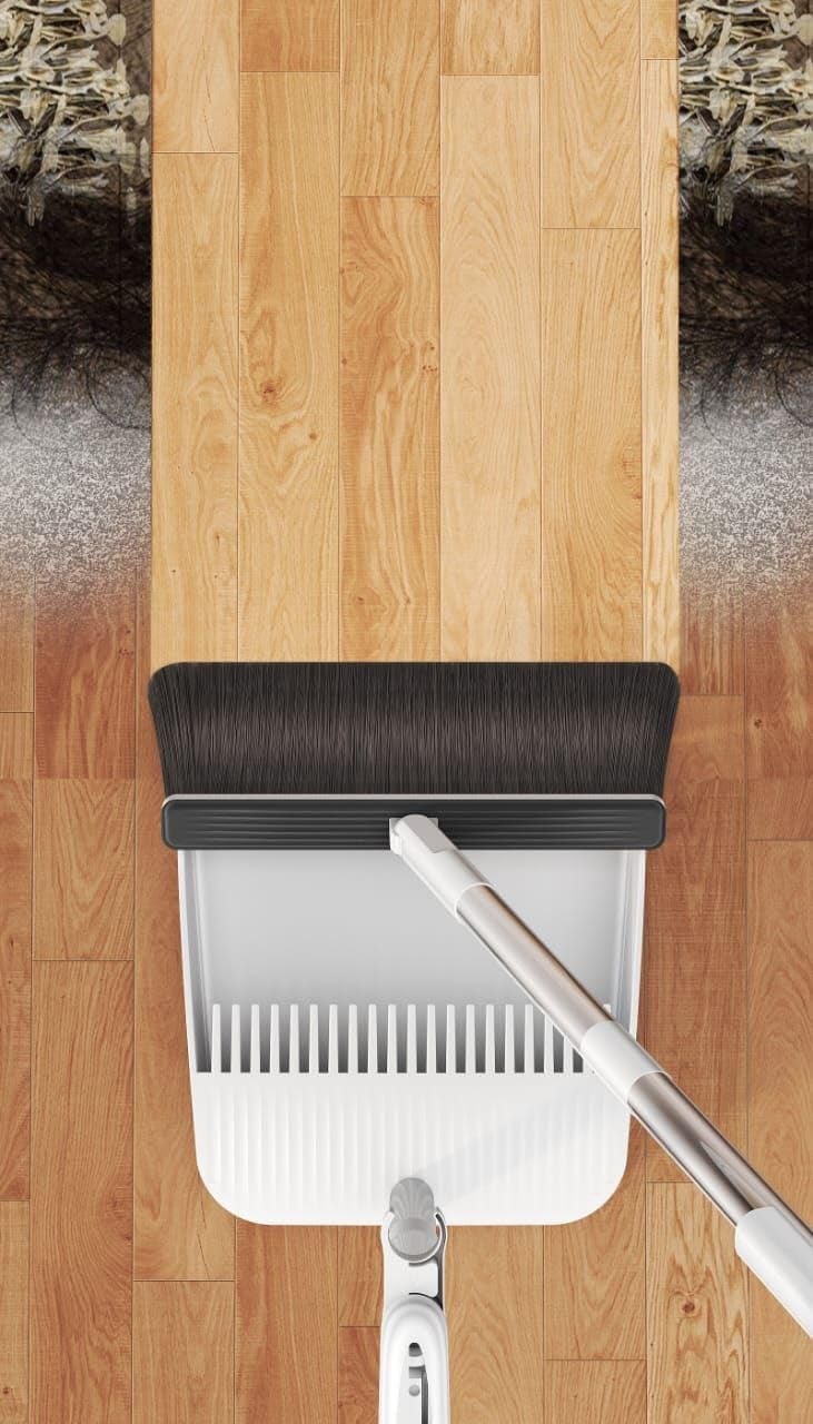 PRICHI Broom and Dustpan Set with Lid for Home Indoor Dust Pan with Combo 3 Foot Long Stainless Standing Upright for Room Office Home Kitchen Floor Whisk Brush Set - Image 3