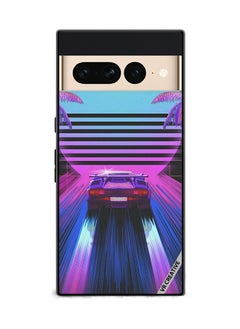 VR CREATIVE Protective Case Cover For Google Pixel 7 Pro Retro Synthwave Ps4 Design Multicolour 