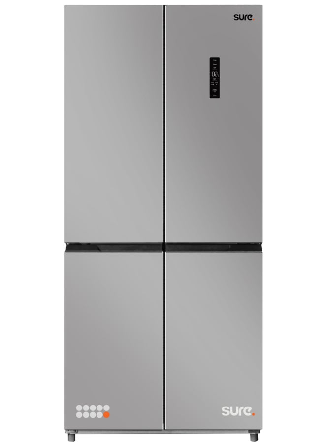SURE 520L Gross, 330L Net 4 Door Refrigerator, 190L Freezer Capacity, Inverter Compressor, Frost Free, Touch Control Panel, LED Door Display, Silent Operation, Inox Finish, RCF-520 RCF-520 Inox Finish - Image 1