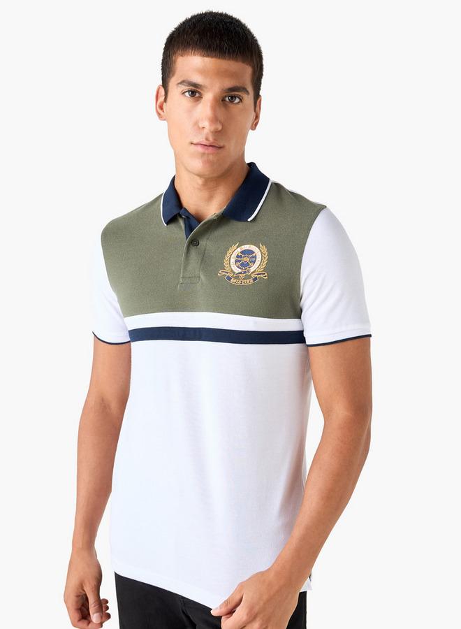 Splash FAV Embroidered Colourblock Polo T-shirt - Image 1
