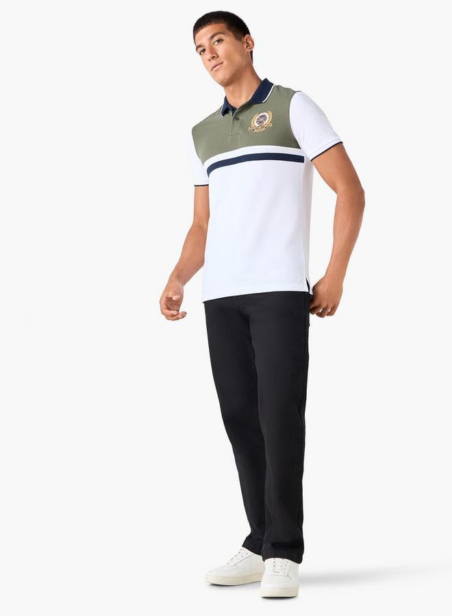 Splash FAV Embroidered Colourblock Polo T-shirt - Image 2