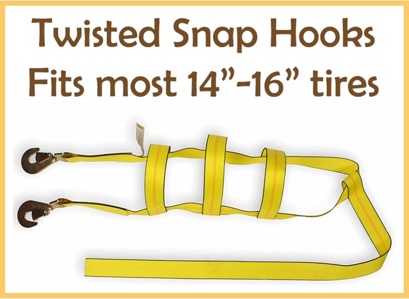 DC Cargo Mall Tow Dolly Basket Straps with Twisted Snap Hooks - 2-Pack - Image 2