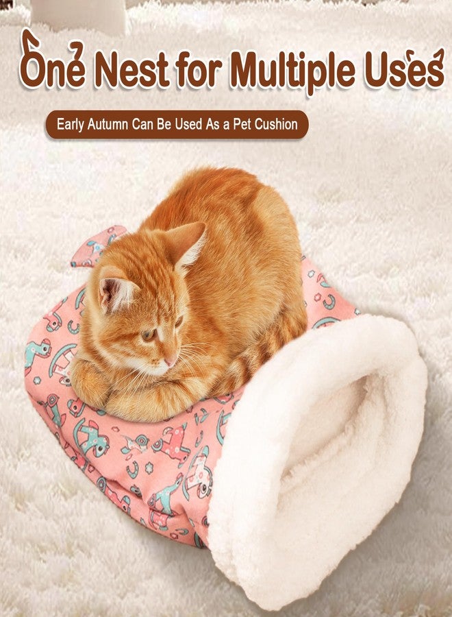 Cozy Cat Sleeping Bag, Cat Sleeping Bag for Indoor Cats, 360°Warm Cat Nap Sleeping Bag, Soft Plush Cat Sack Bed, Large Sleeping Bag for Cats up to 7.5Kg/16Lbs-Pink - Image 3