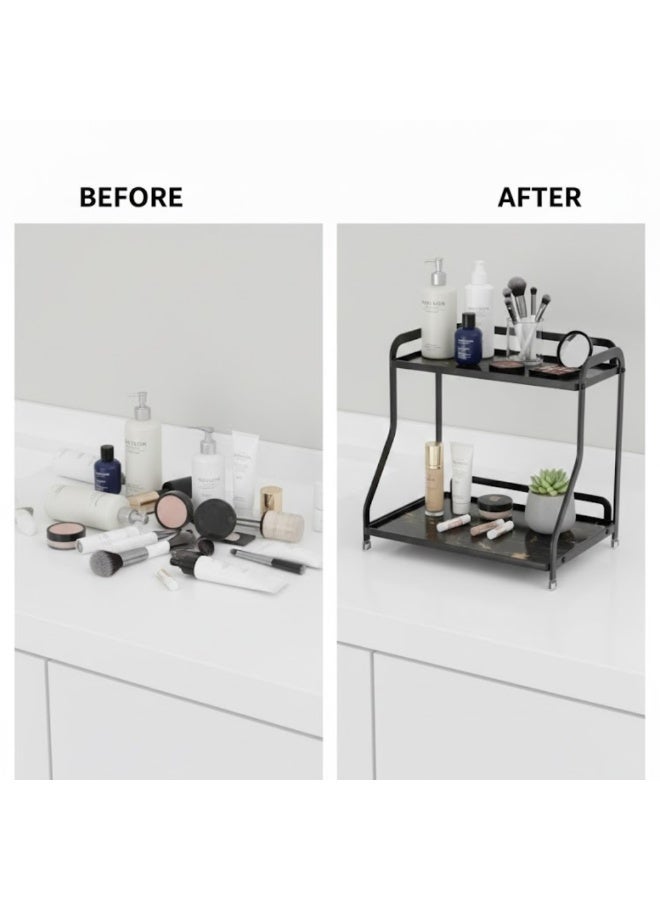Talala 2 Tier Countertop Organizer for Kitchen, Bathroom Multi-Functional Coffee and Tea Station Organizer, Makeup Organizer and Kitchen Standing Shelf, Spice Rack Storage Shelf - Image 4