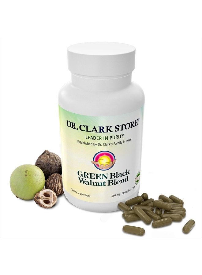 Dr Clark Store Dr. Clark Green Black Walnut Dietary Supplement, 360mg, 60 Tapioca Capsules - Image 1