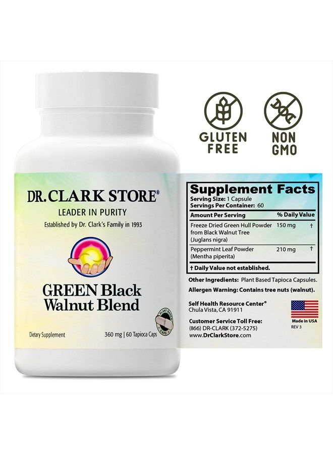 Dr Clark Store Dr. Clark Green Black Walnut Dietary Supplement, 360mg, 60 Tapioca Capsules - Image 3