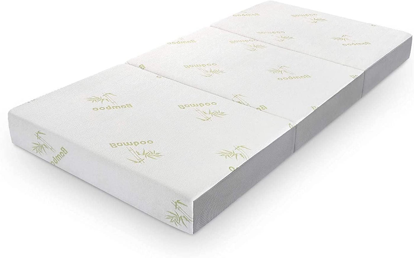 The Home Mart Folding Mattress, 4 Inch Trifold Hybrid Foam Mattress with Ultra Soft Removable Cover, Non-Slip Bottom & Breathable Mesh Sides, Foldable & Portable (Queen : 79" x 59" x 4")