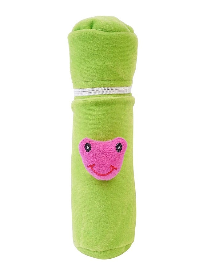 Lala Maneet Soft Plush Baby Bottle Cover for Feeders, Stretchable Bottle Cover (120-250 ml) Set of 2 Zipper Closer Baby Milk Feeding Bottle Cover Cute Animated Color Dark Pink & Green - Image 4