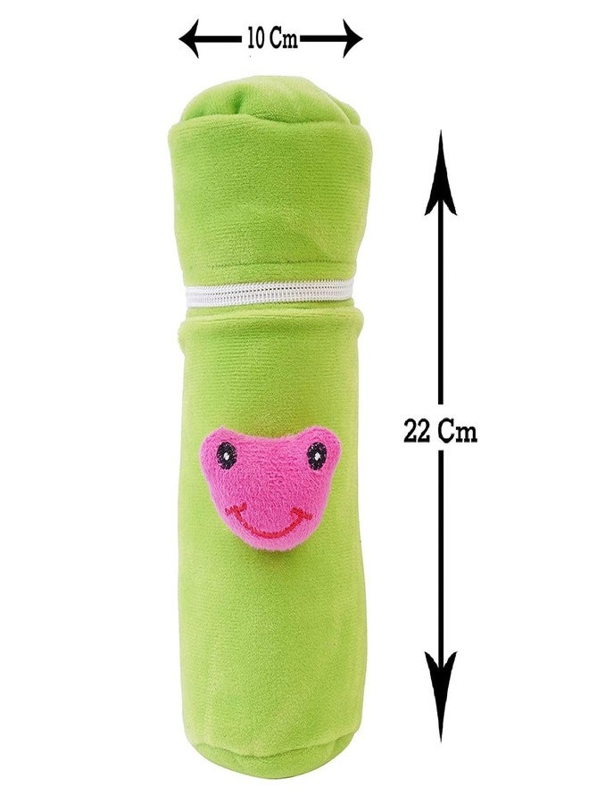 Lala Maneet Soft Plush Baby Bottle Cover for Feeders, Stretchable Bottle Cover (120-250 ml) Set of 2 Zipper Closer Baby Milk Feeding Bottle Cover Cute Animated Color Dark Pink & Green - Image 5